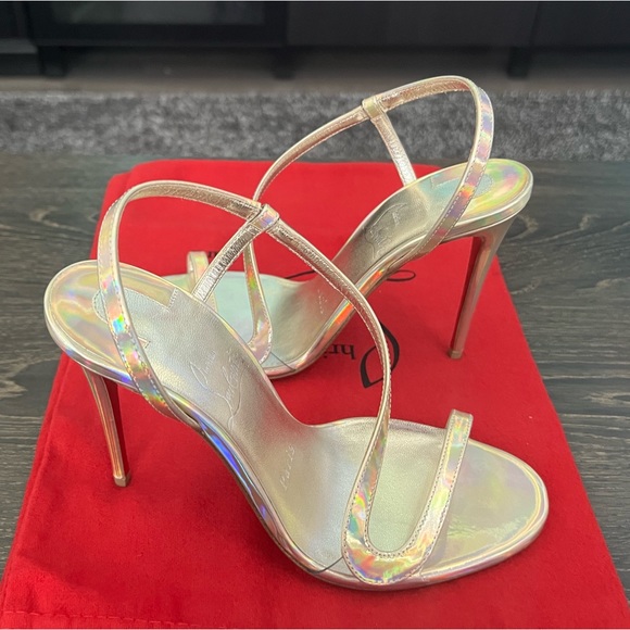 Christian Louboutin Metallic Rosalie Heels - Picture 2 of 10